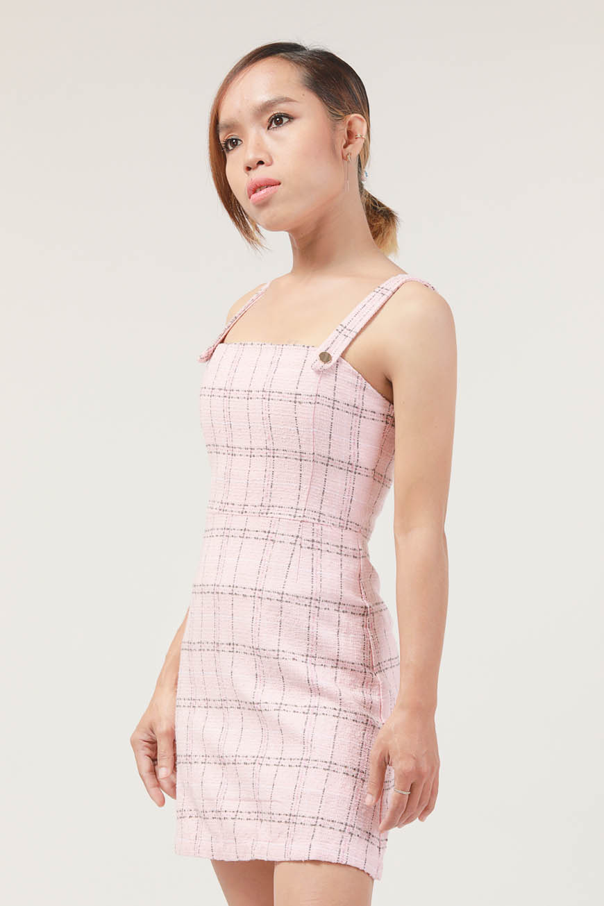 Checked strappy clearance dress